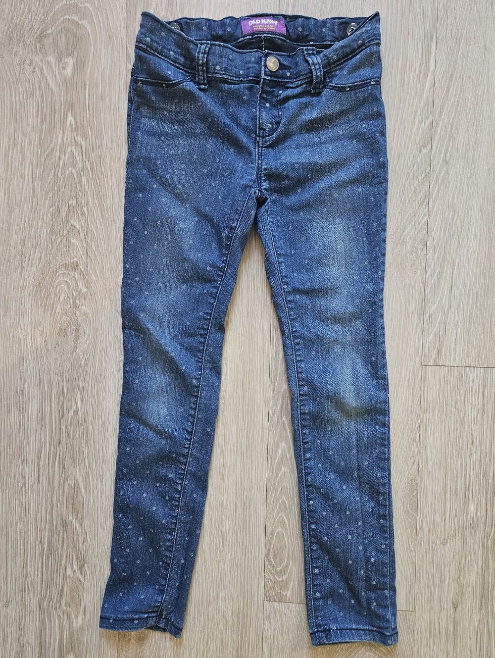 Old Navy Dark Blue Polka Dot Skinny Jeans
